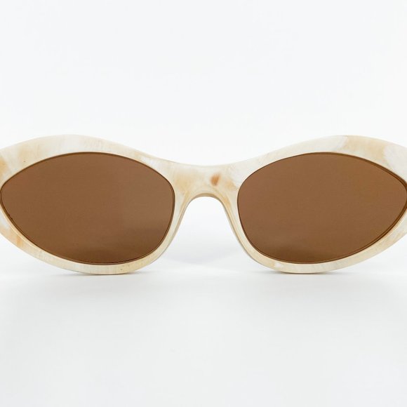 MORGENTHAL FREDERICS Stephanie REAL Buffalo Horn Cat Eye Sunglasses Brown Frames - Picture 5 of 15